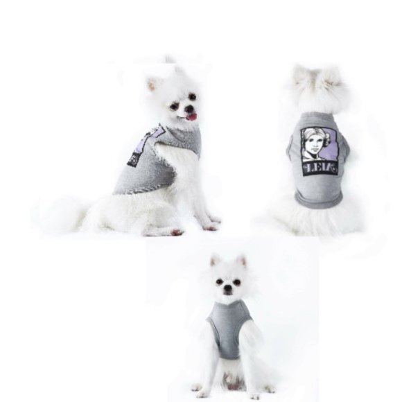 Princess Leia Star Wars Licensed Gray Pet Tee Tank Shirt Small NWT/NEW - Picture 11 of 12